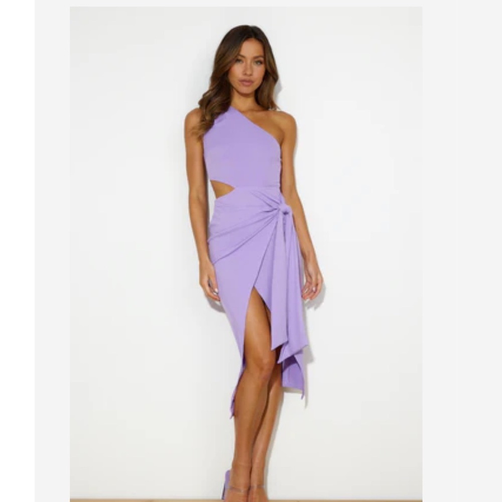 Lavender One-Shoulder Dress